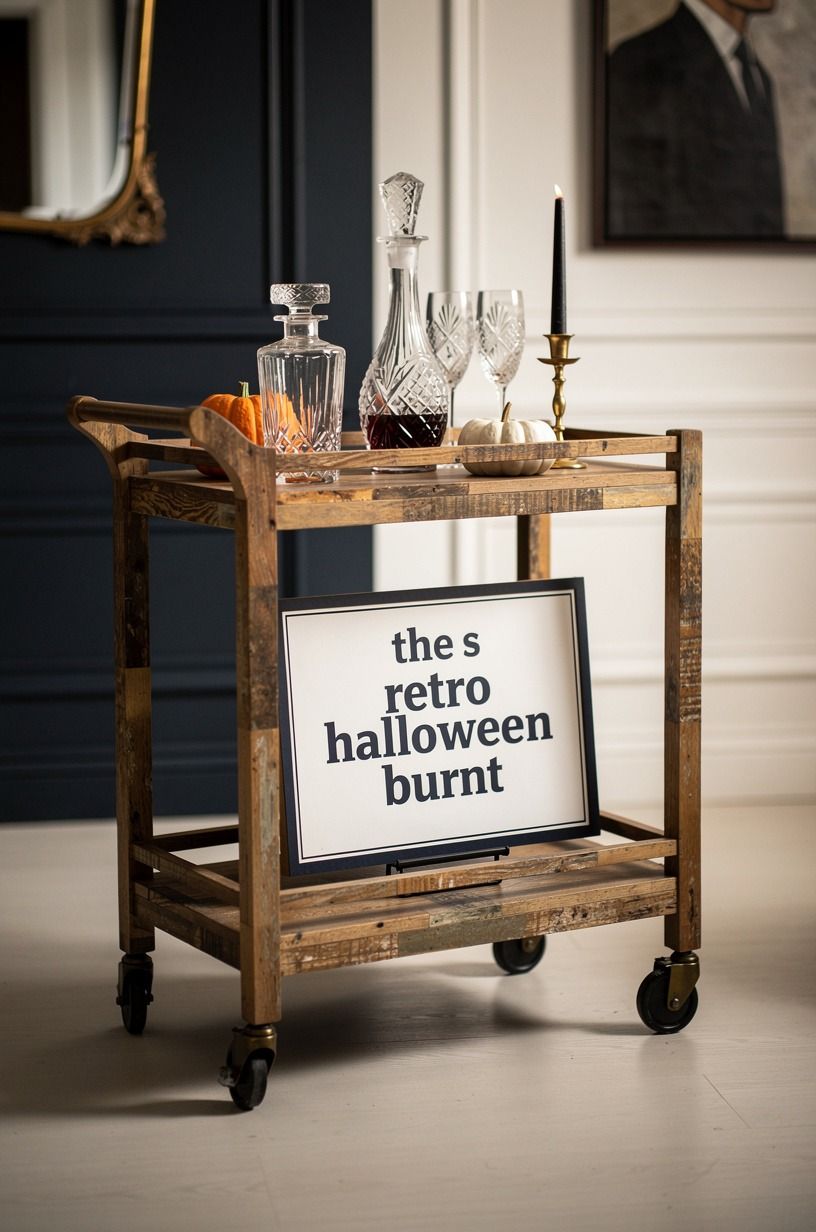 Float a Bar Cart for Vintage Halloween Party Vibes