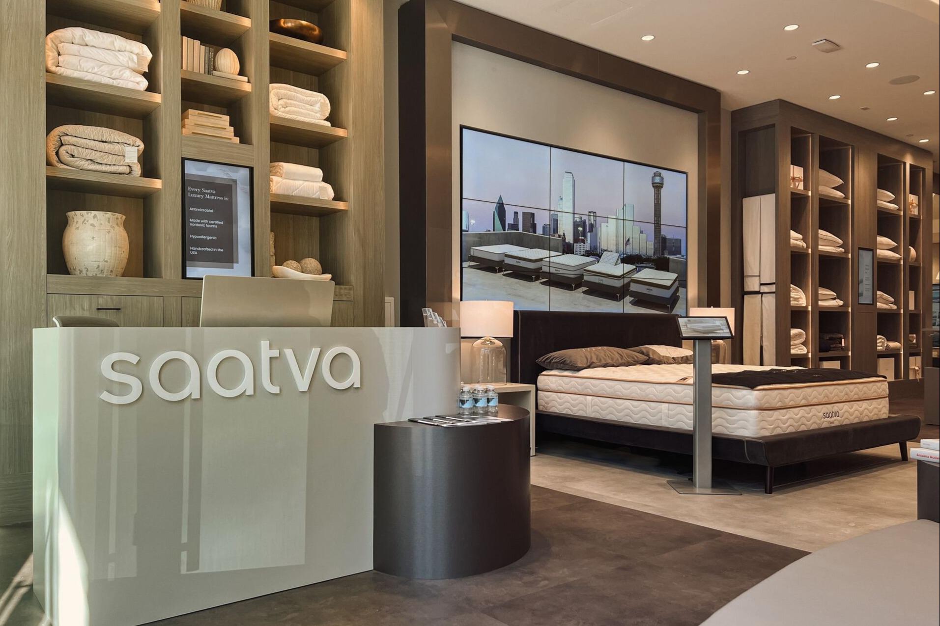 Saatva Viewing Room interior on McKinney Avenue in Dallas, Texas