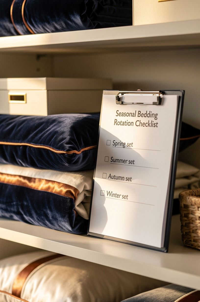I cleared the linen closet before buying anything, midnight blue palette
