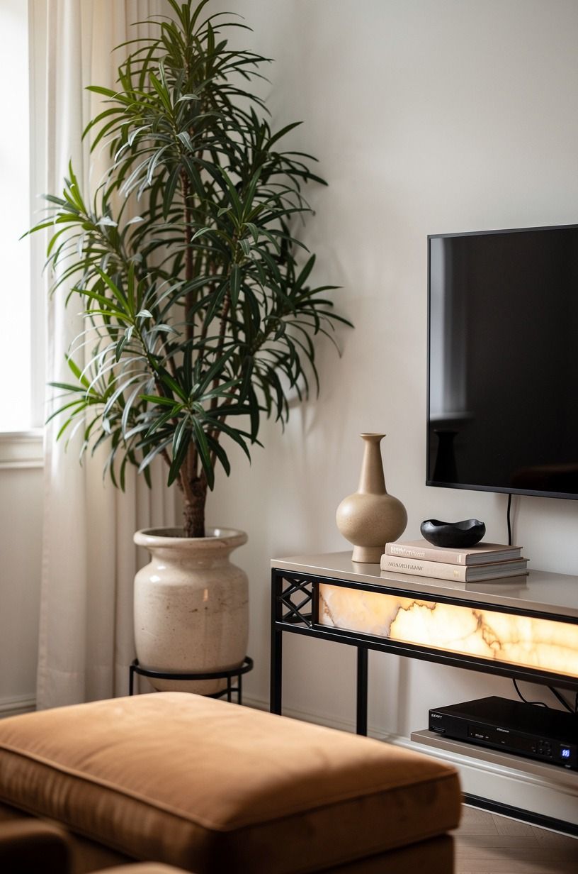 Use a Tall Plant Instead of Wall Art