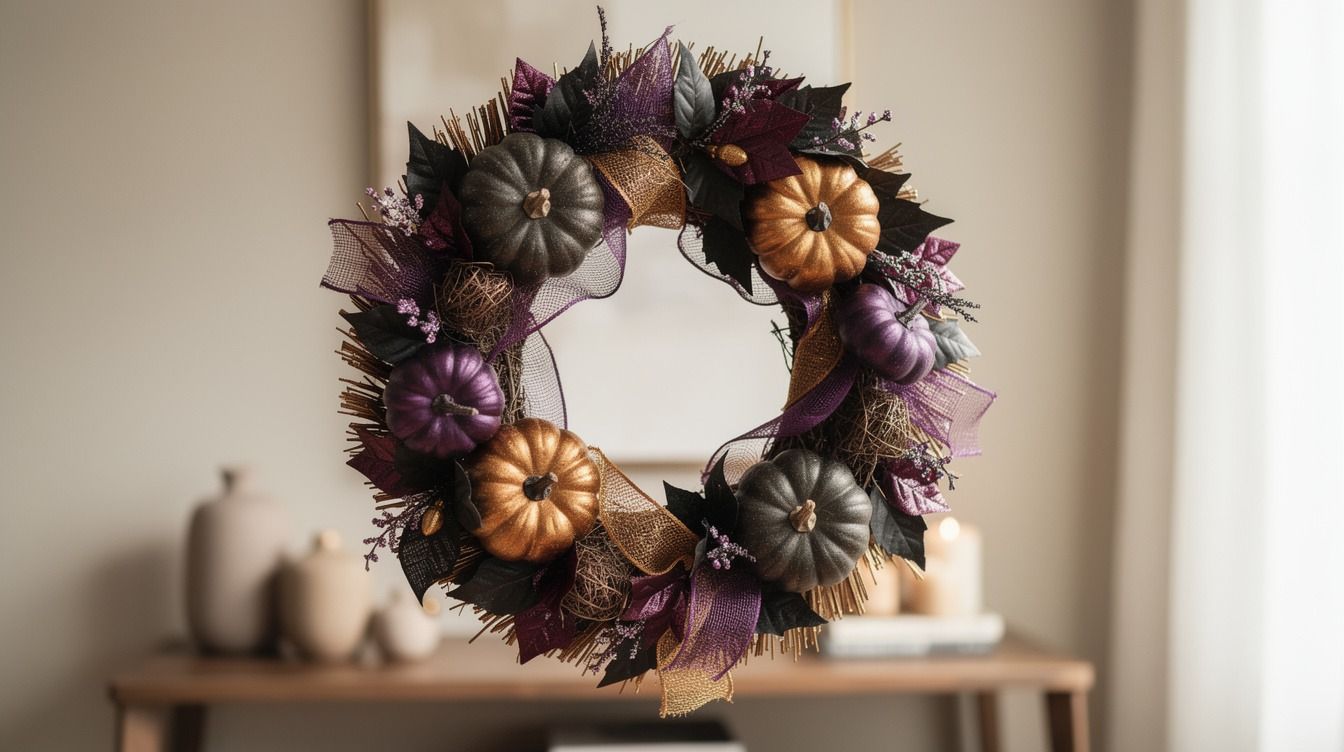 I Made The Twelve Dollar Tree Halloween Wreath, Zero Glue Gun Burns