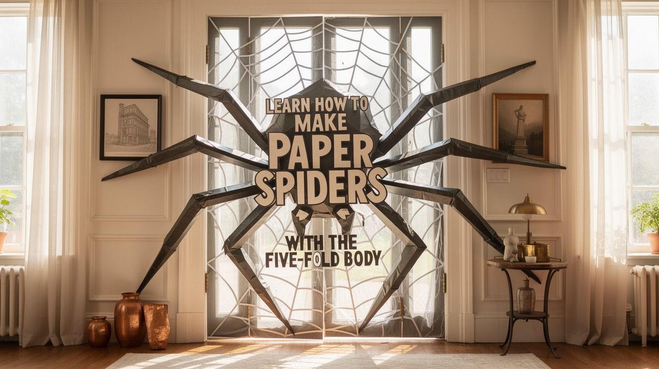 Budget Giant Paper Spider Door DIY That Looks Like a Haunted House Crew Built It