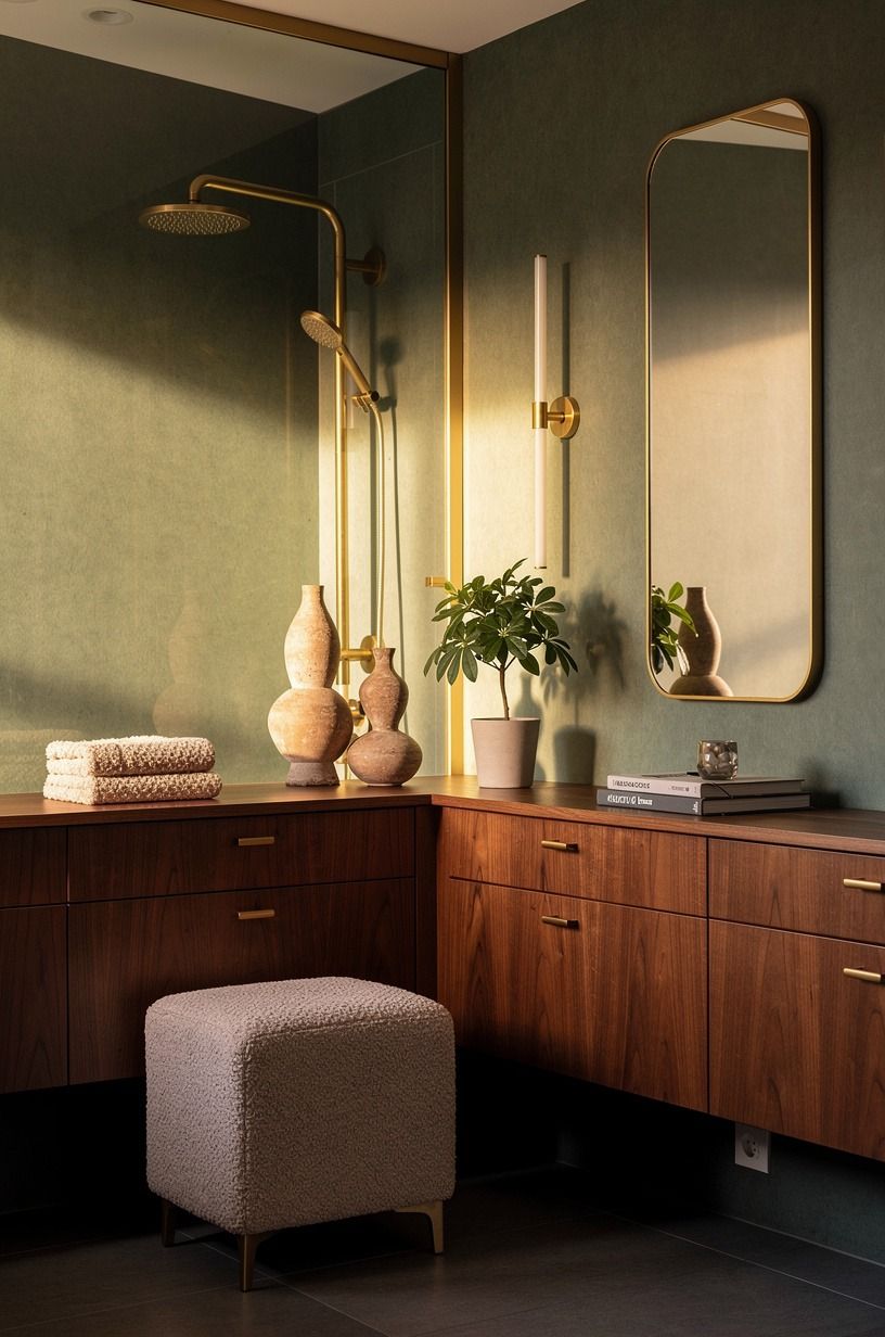Brass Against Green: Swap Chrome for Brushed Brass