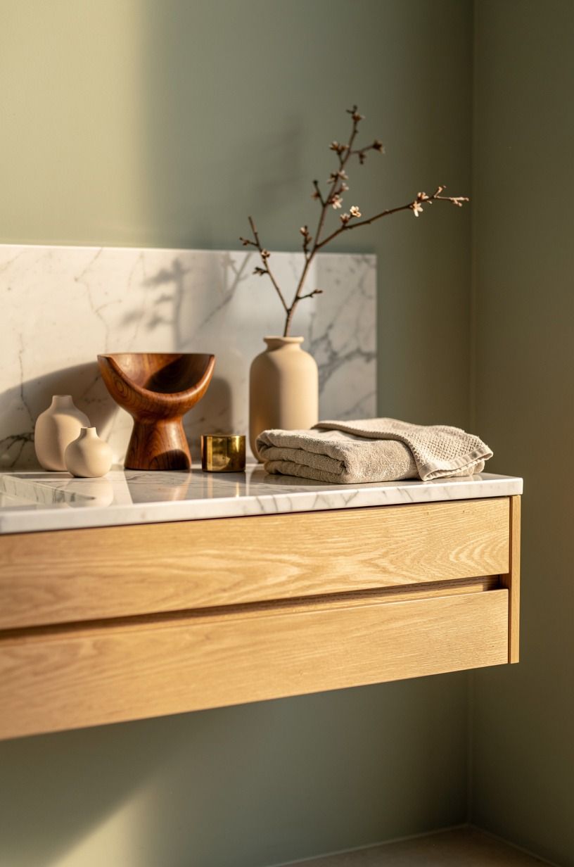 Float a Slim Oak Vanity