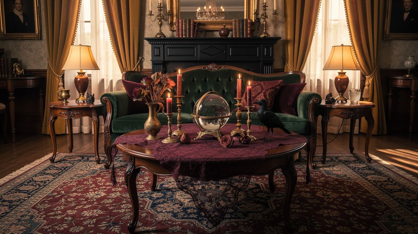 13 Victorian Seance Halloween Decor Ideas for a Moody Living Room