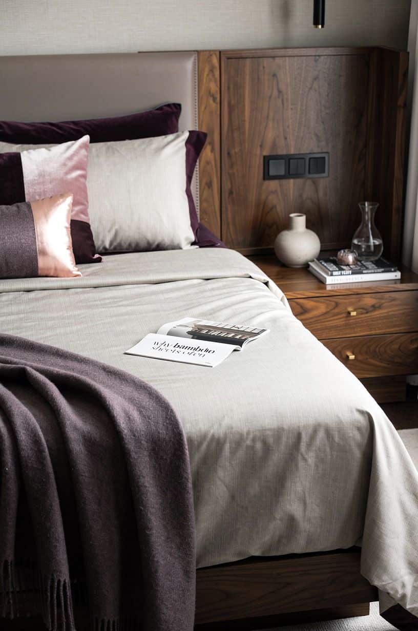 Then I built warmth without making the bed heavy, plum palette