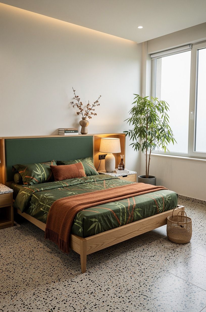 What I’d do differently with bamboo bedroom ideas, forest green palette