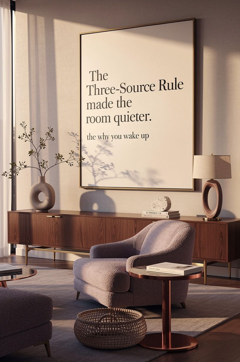 The Three-Source Rule made the room quieter, plum palette