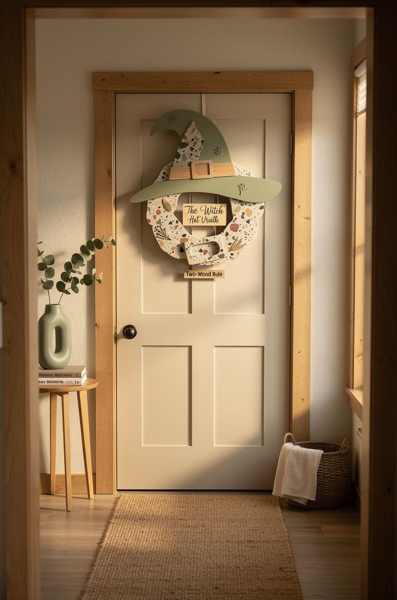 Build the Two-Wood Rule for a Witch Hat Wreath Dollar Tree Door