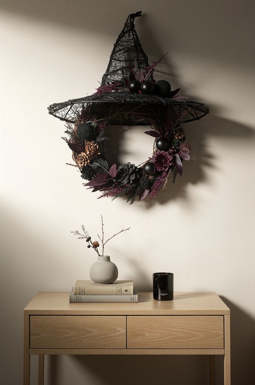 Let Sherwin-Williams Agreeable Gray Cool the Witch Hat Wreath