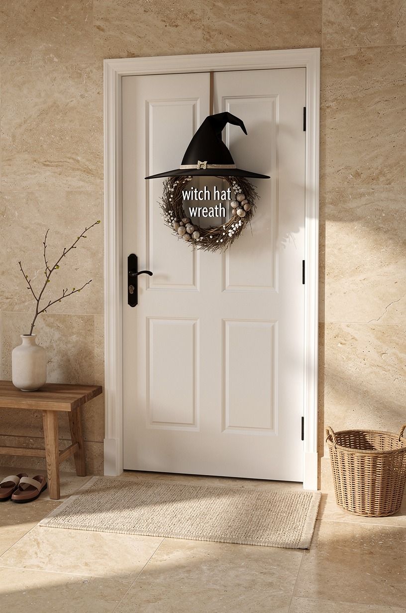Paint the Door for Witch Hat Door Decor
