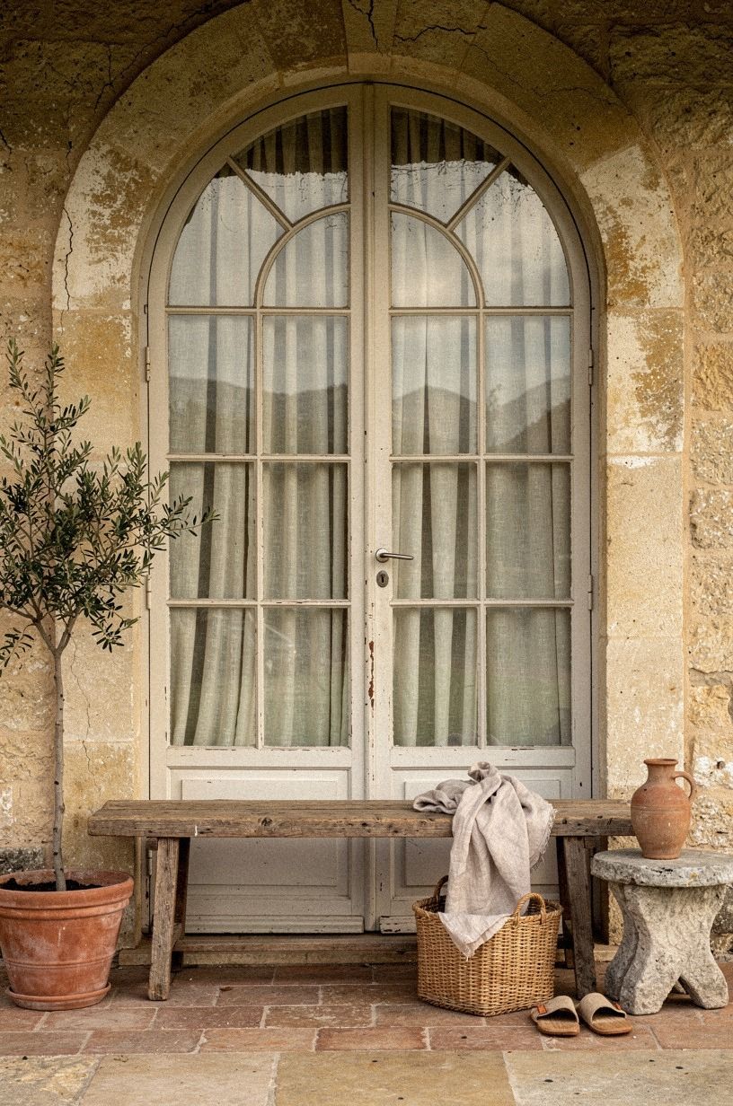 Belgian flax linen behind the glass