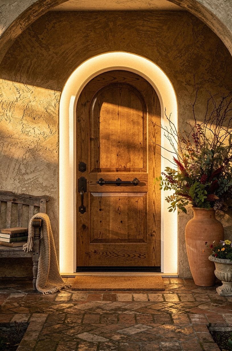 Benjamin Moore White Dove around the arch