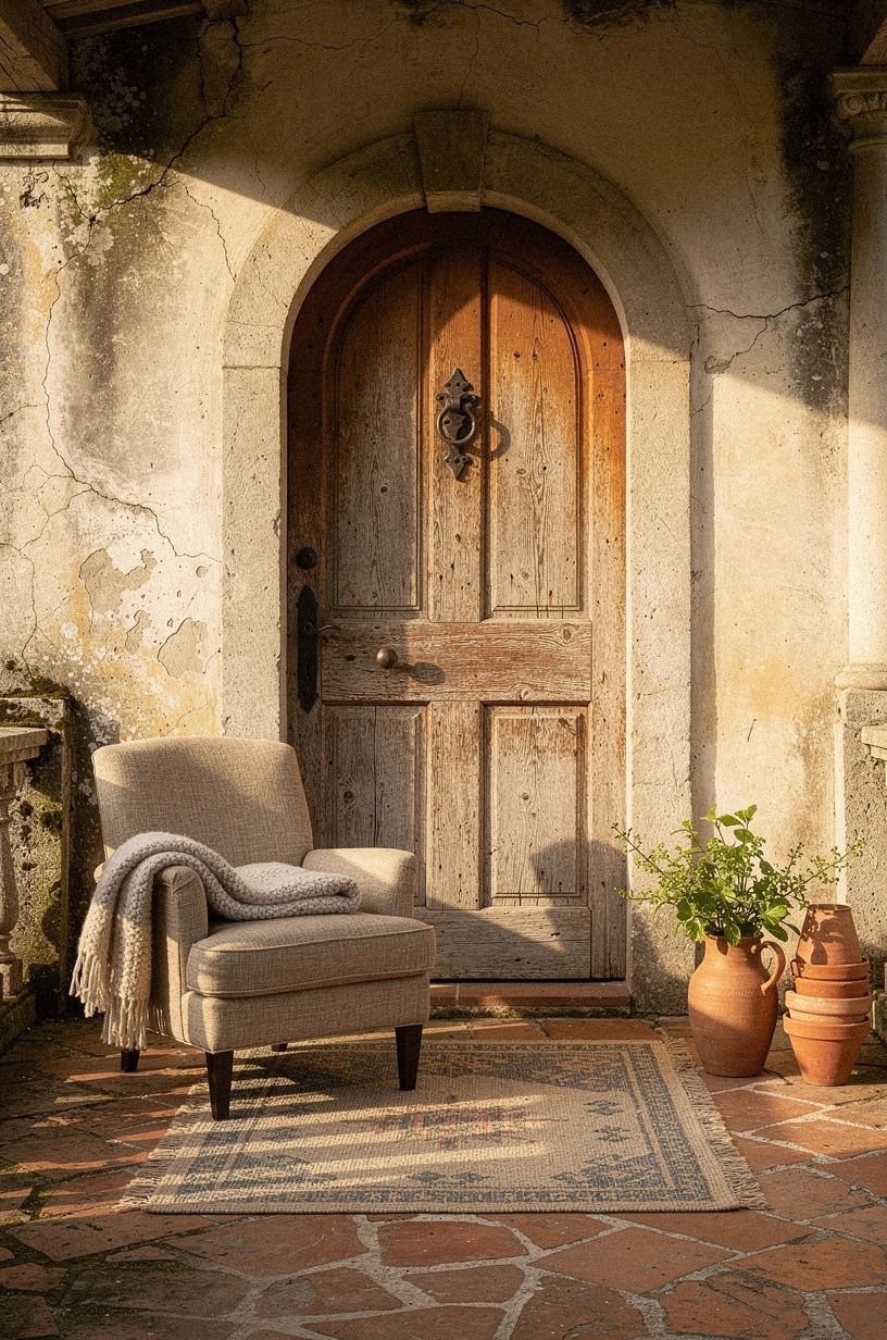 Layer an outdoor rug under the front legs