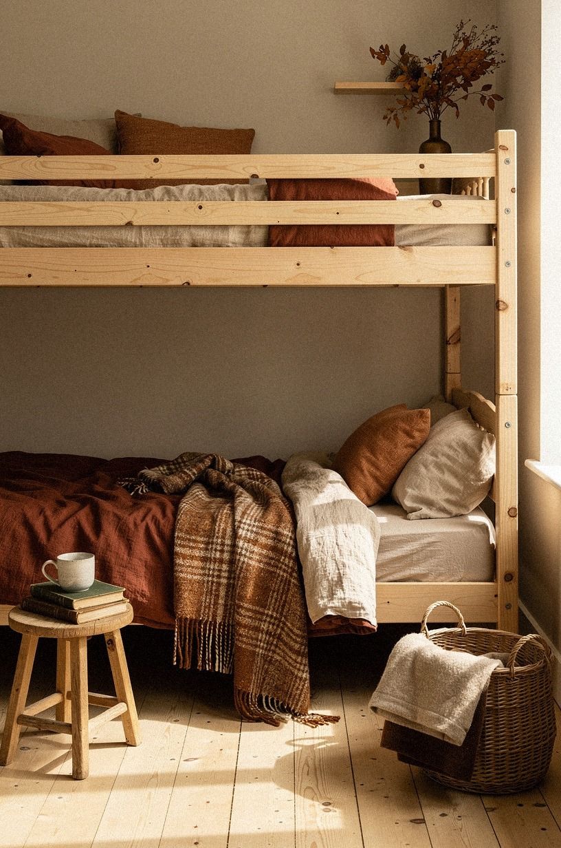 I made the room feel finished with less, navy palette