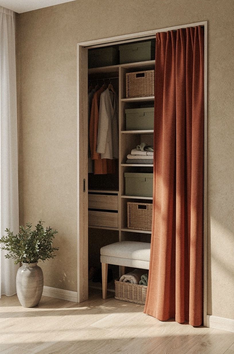Frame the Door With a Soft Curtain
