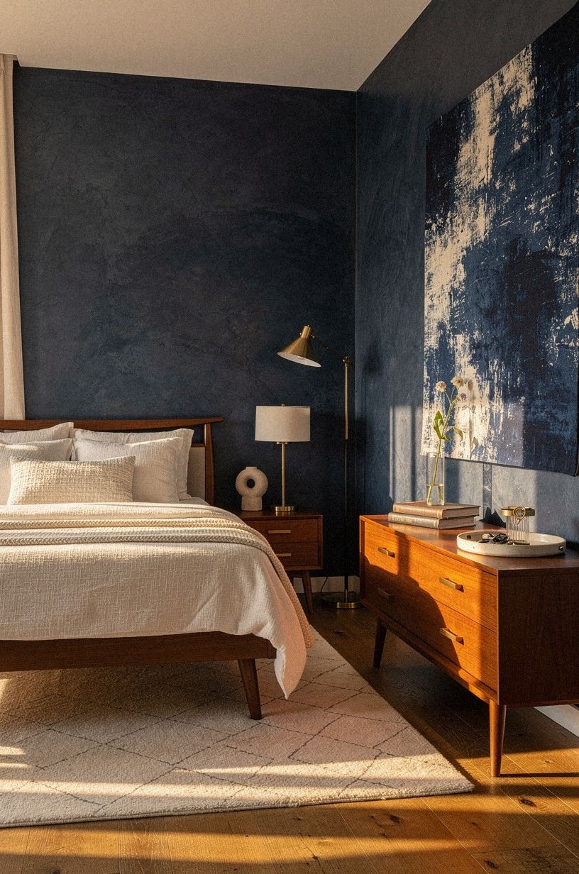 The Bed Became the One Decision I Wouldn't Rush, midnight blue palette