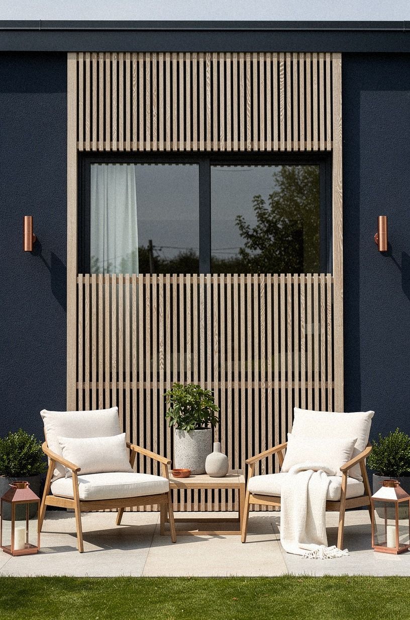 I Built the Backyard Privacy Screen Around the Window, midnight blue palette