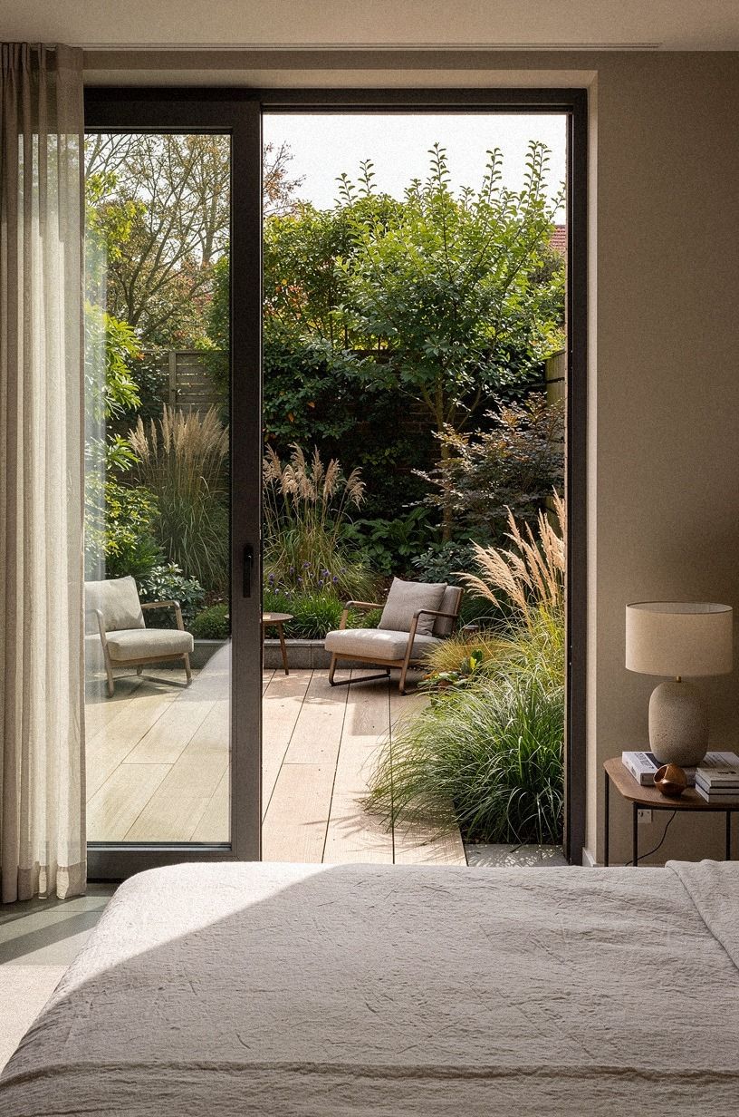 I Let the Bedroom Follow the Outdoor Mood, terracotta palette