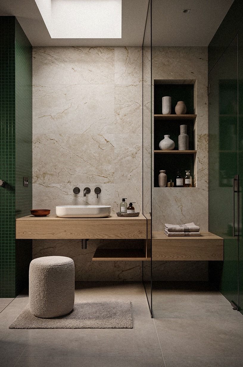 Start with the Moca Cream limestone focal wall