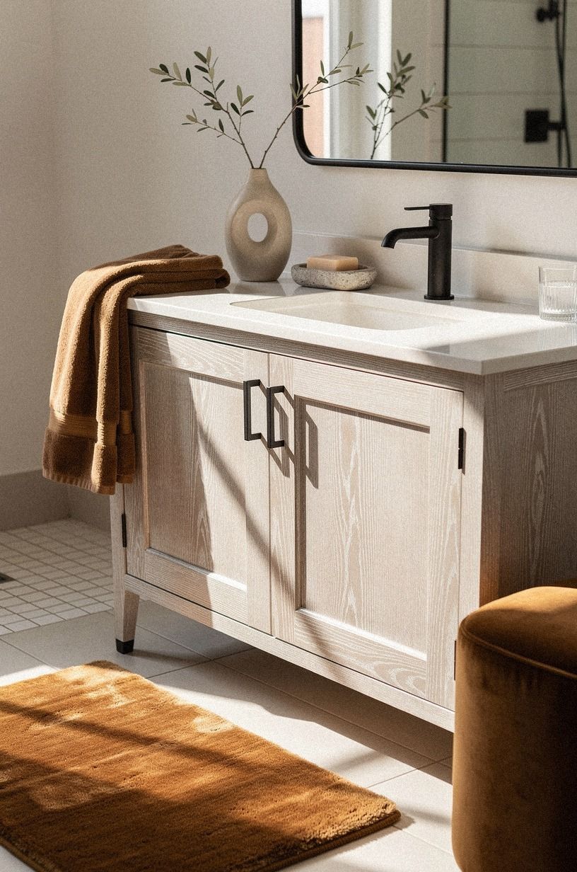 The Cerused White Oak Vanity