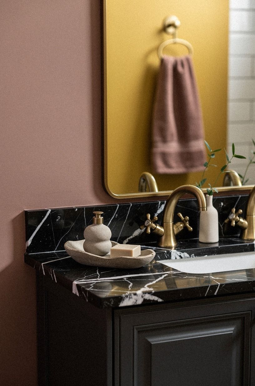 Warm Stone Against Yellow Paint