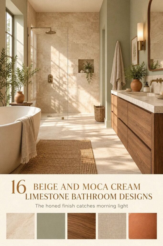 I Designed a Beige & Moca Cream Limestone Bathroom for Sun-Warmed Calm, Finally