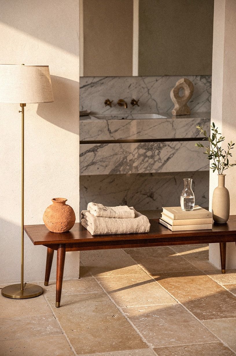 Anchor the Floor With Warm Stone