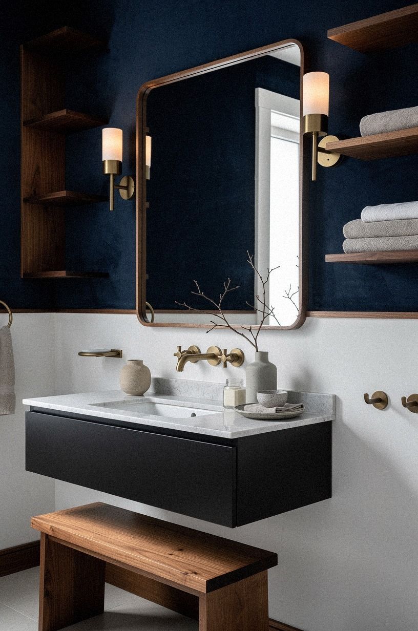 Paint the Upper Walls and Keep the Vanity Black