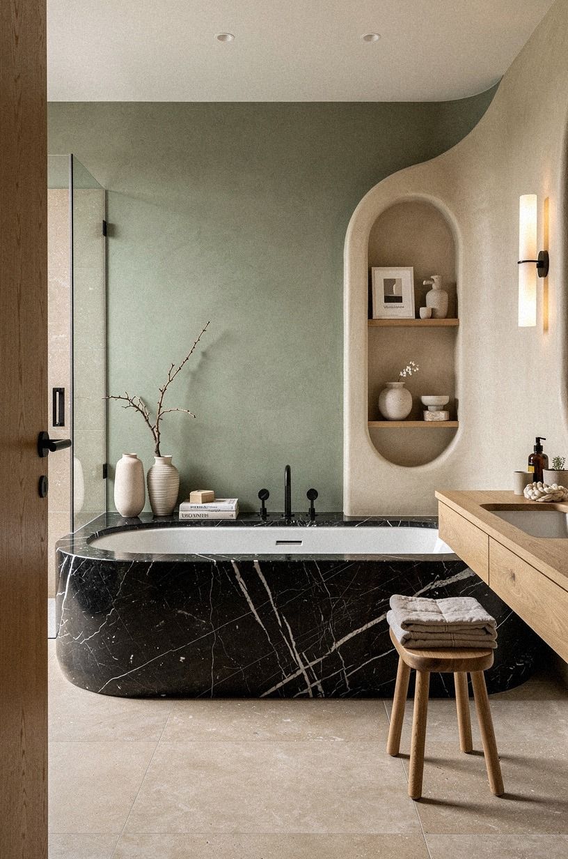 Swap a White Tub for a Dark Surround