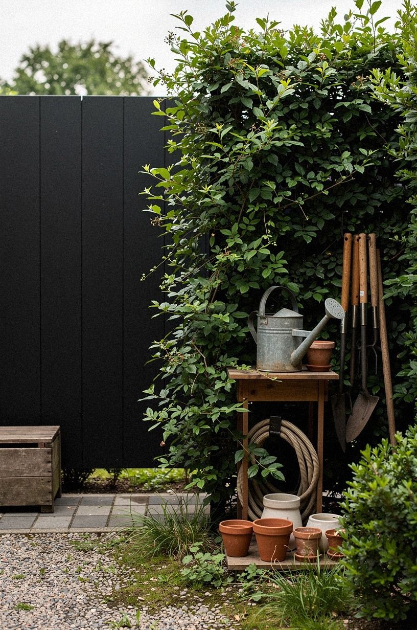 Hide the utility corner with a living screen