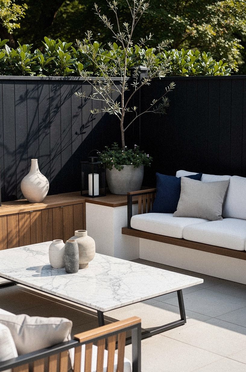 Paint the fence a soft black