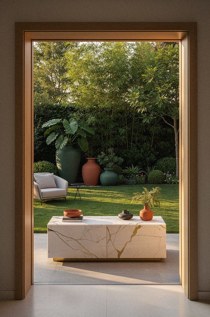 Swap the plain gate for a framed entry