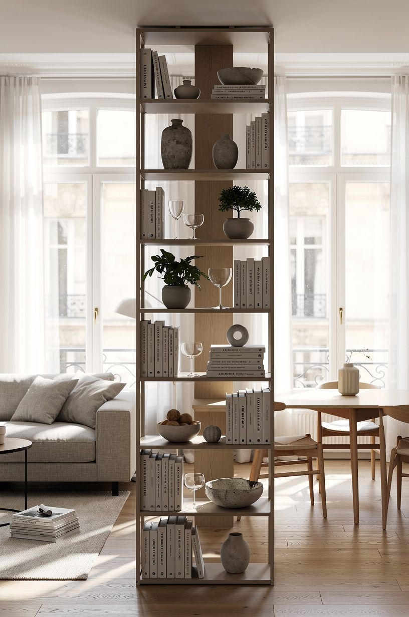 Layer the bookshelf with the Two-Wood Rule
