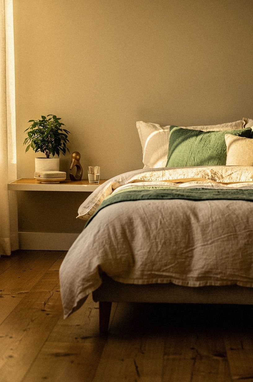 Swap the Nightstand for a Narrow Floating Ledge