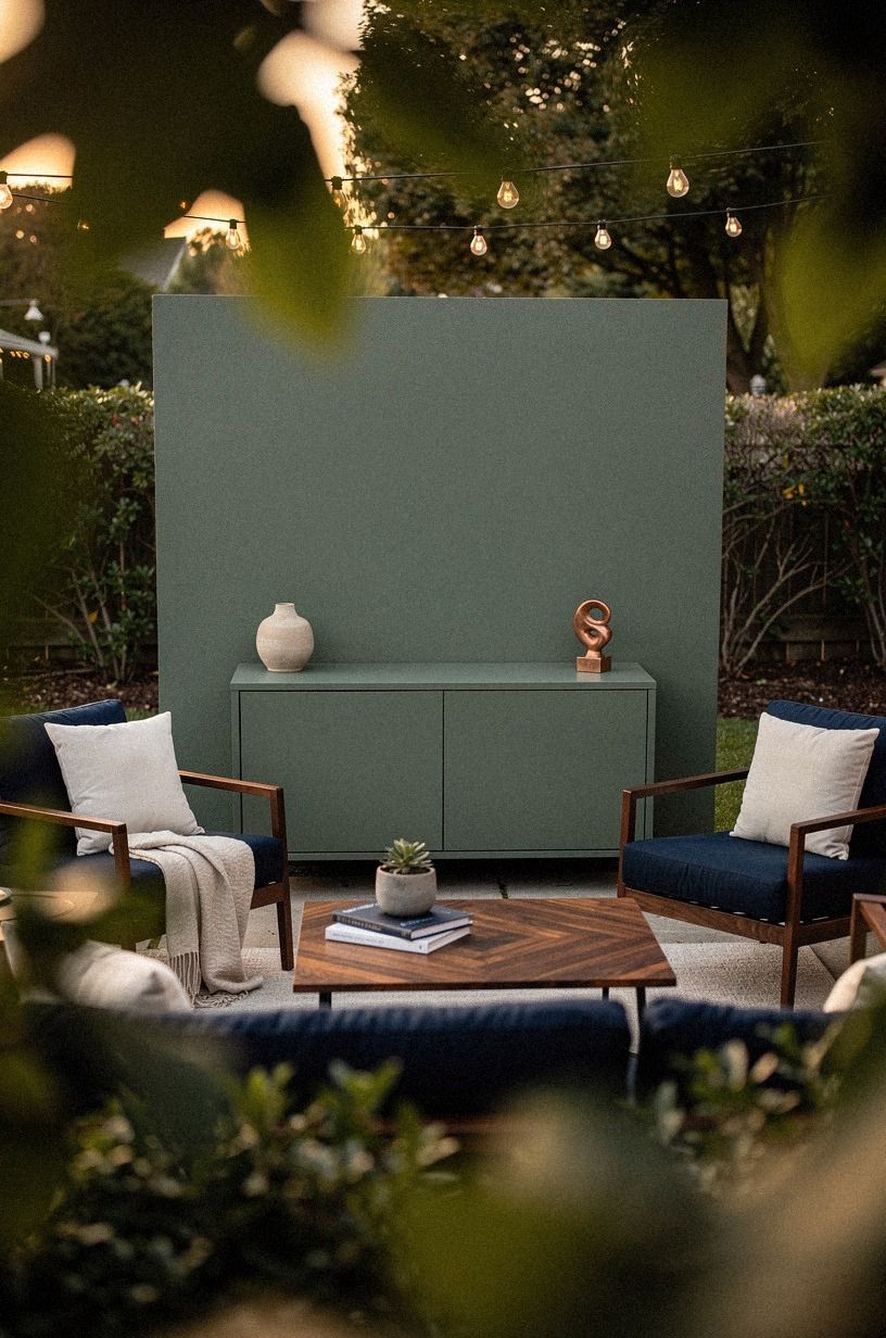 Sherwin-Williams Evergreen Fog Makes the Stand Disappear