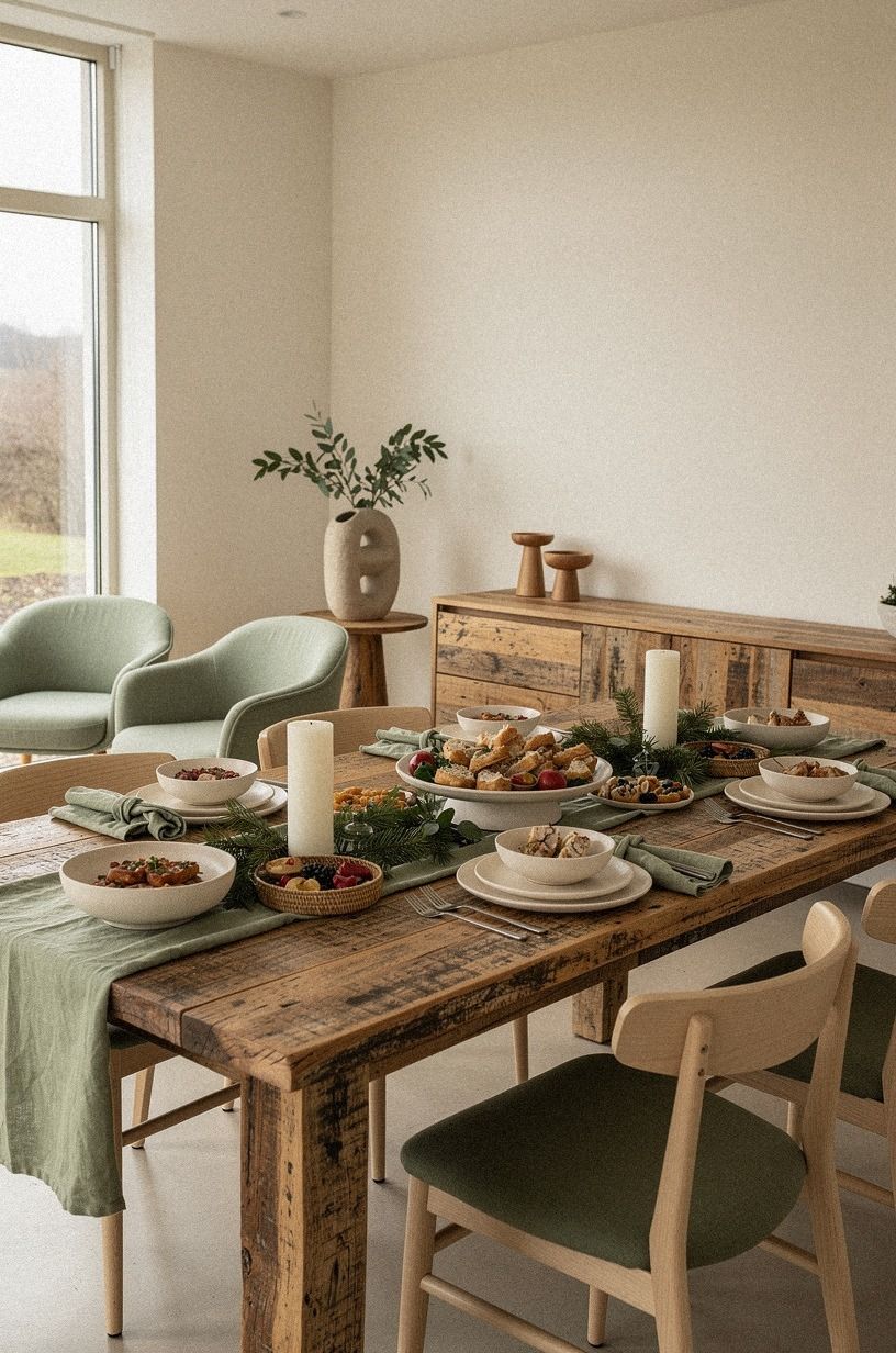 I Chose the Mattress Before the Christmas Decor, sage green palette