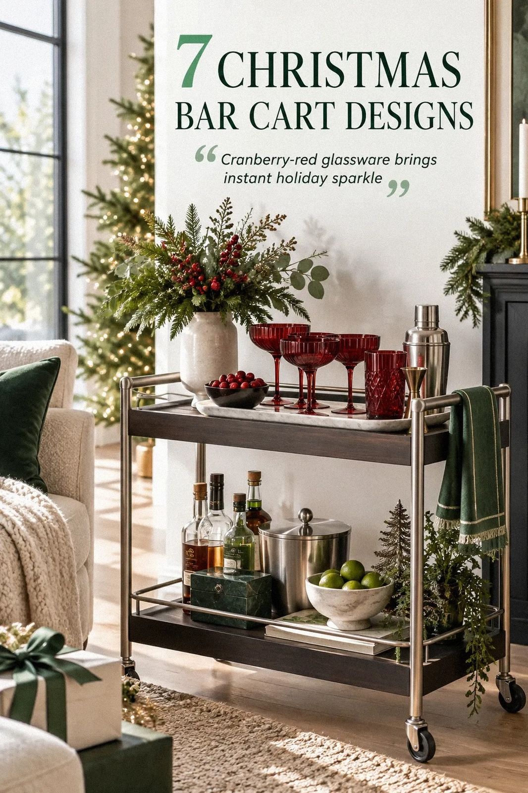 Christmas Bar Cart Ideas (Festive & Fun to Style)