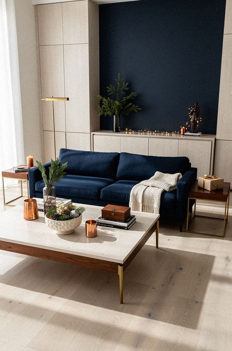 The Christmas Coffee Table Styling That Exposed the Problem, midnight blue palette