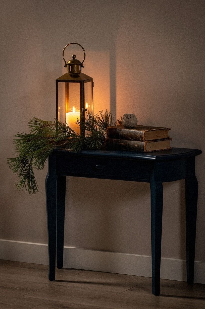 I Built the Console Around One Tall Shape, navy palette