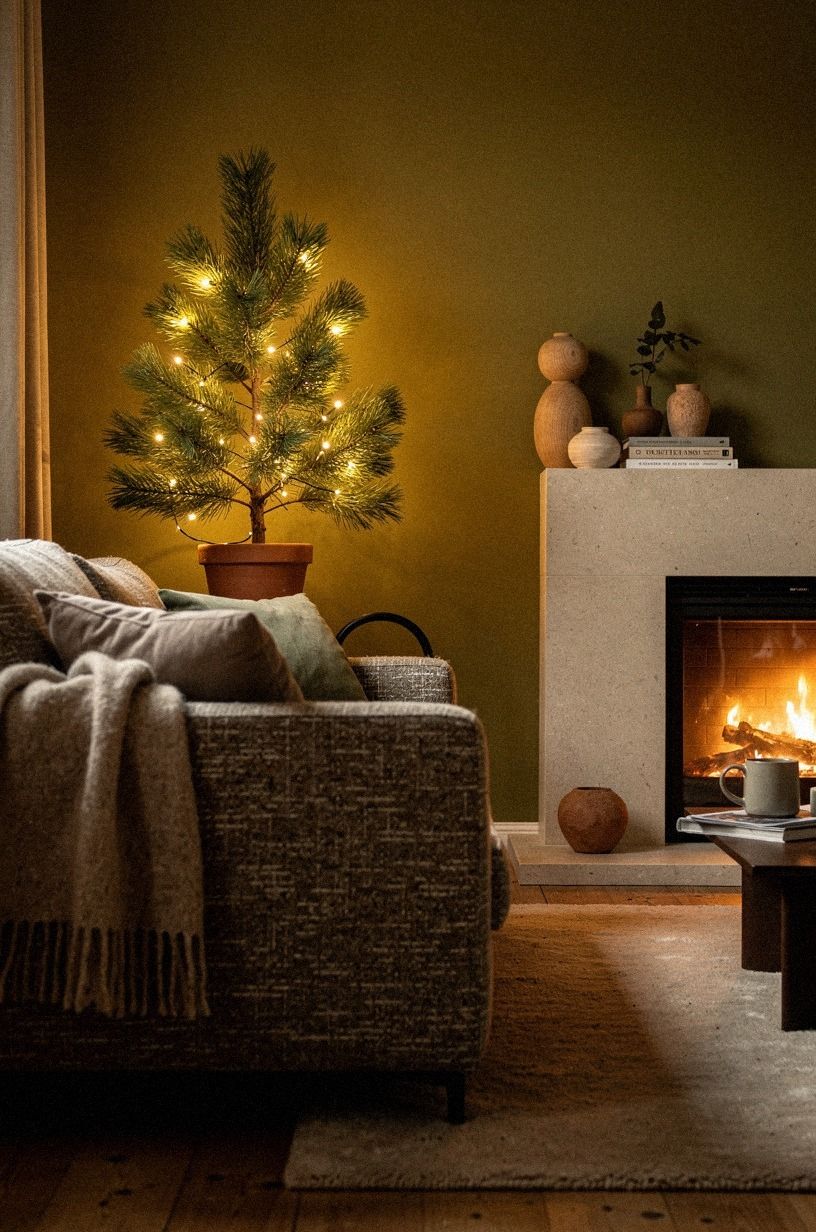I chose the tree around the room, forest green palette