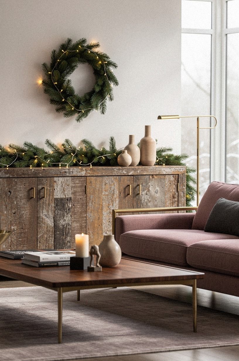 I softened the light before adding more decor, dusty rose palette
