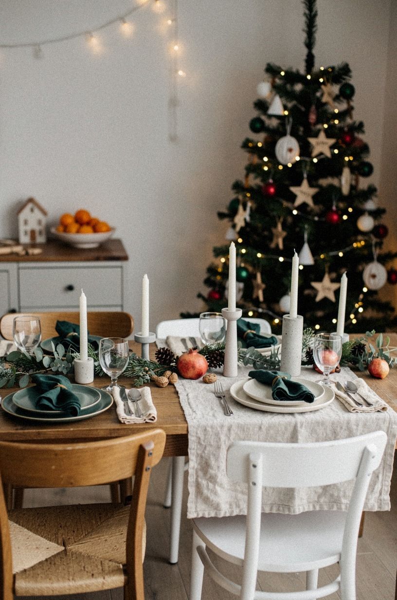 The Christmas dining table that made me stop and rethink everything, dusty rose palette