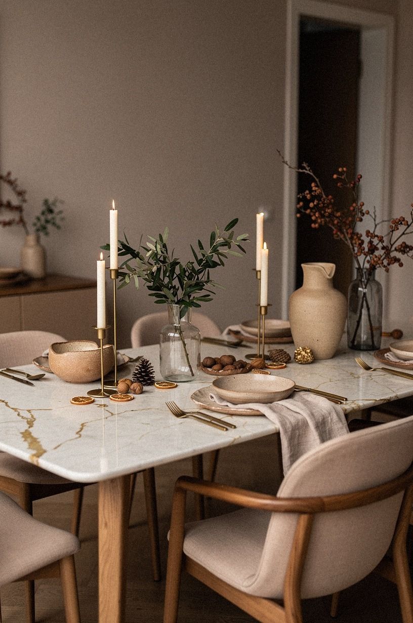 What I would change about my Christmas dining table decor, clay palette