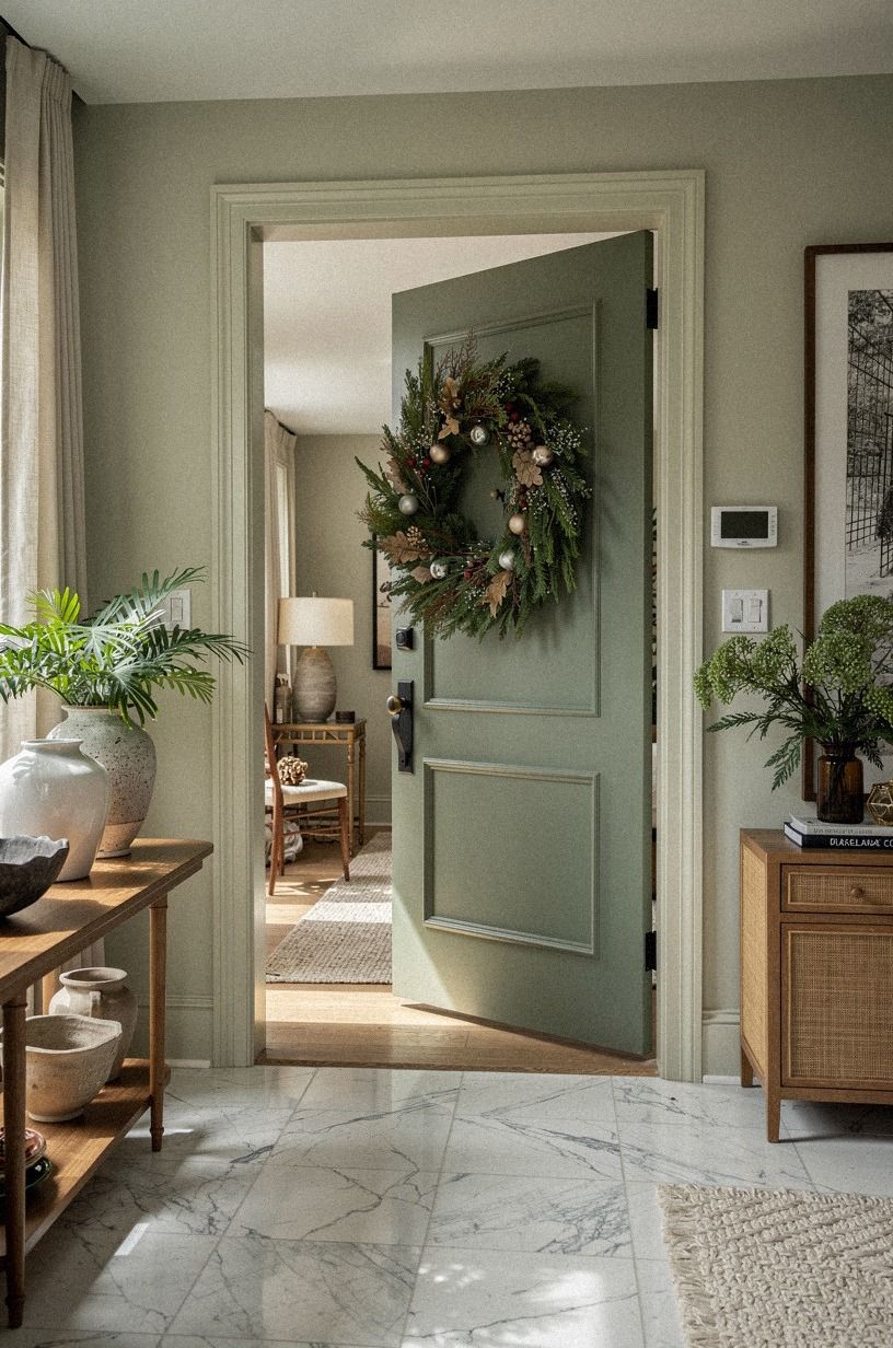 Frame the Door with a Wreath That Has Weight