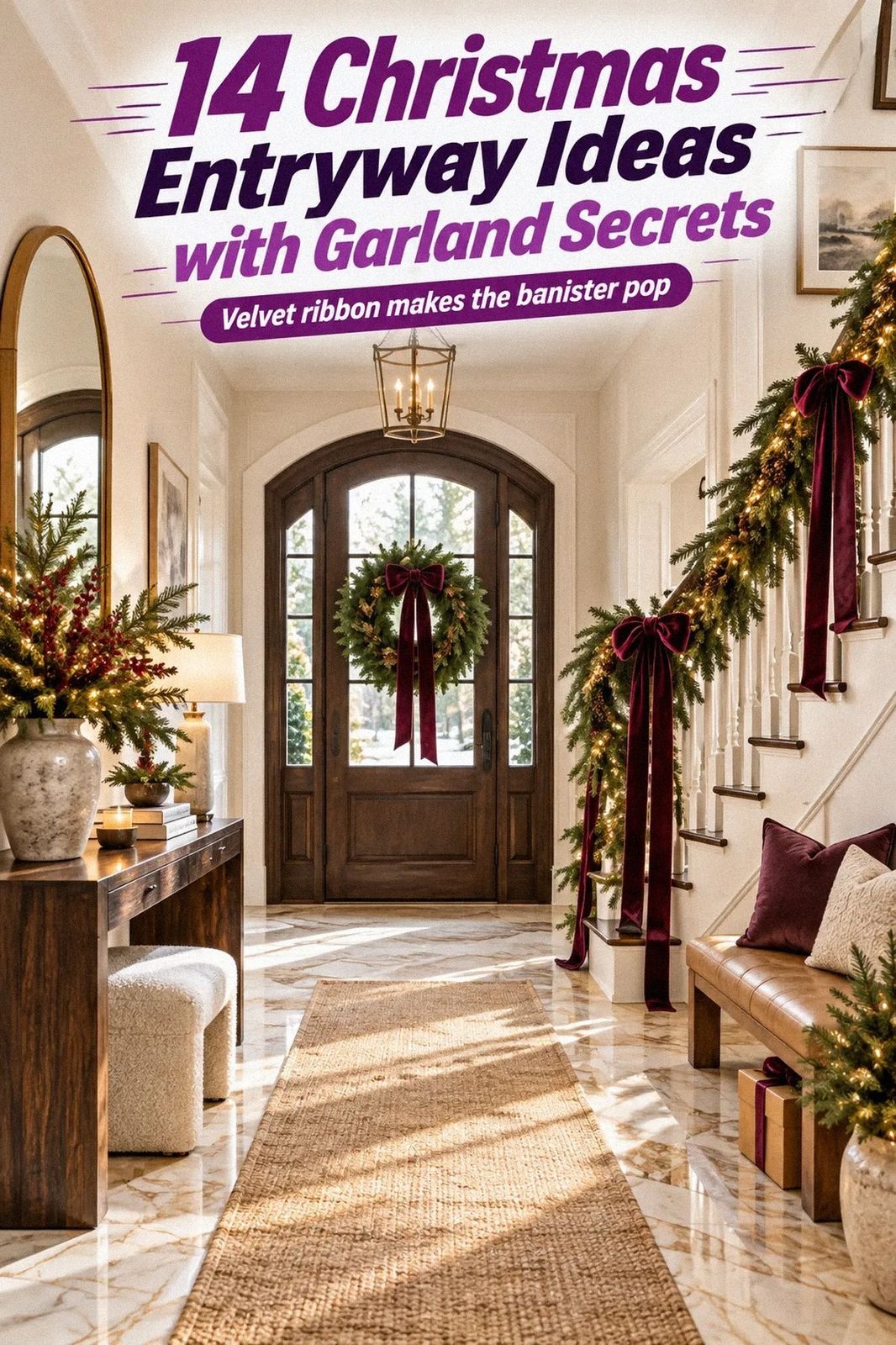 How to Style a Christmas Entryway to Greet Guests With Cheer - 14 Ideas
