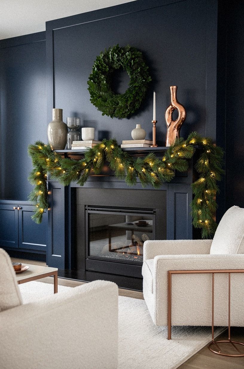 I Made the Hearth Feel Collected, midnight blue palette