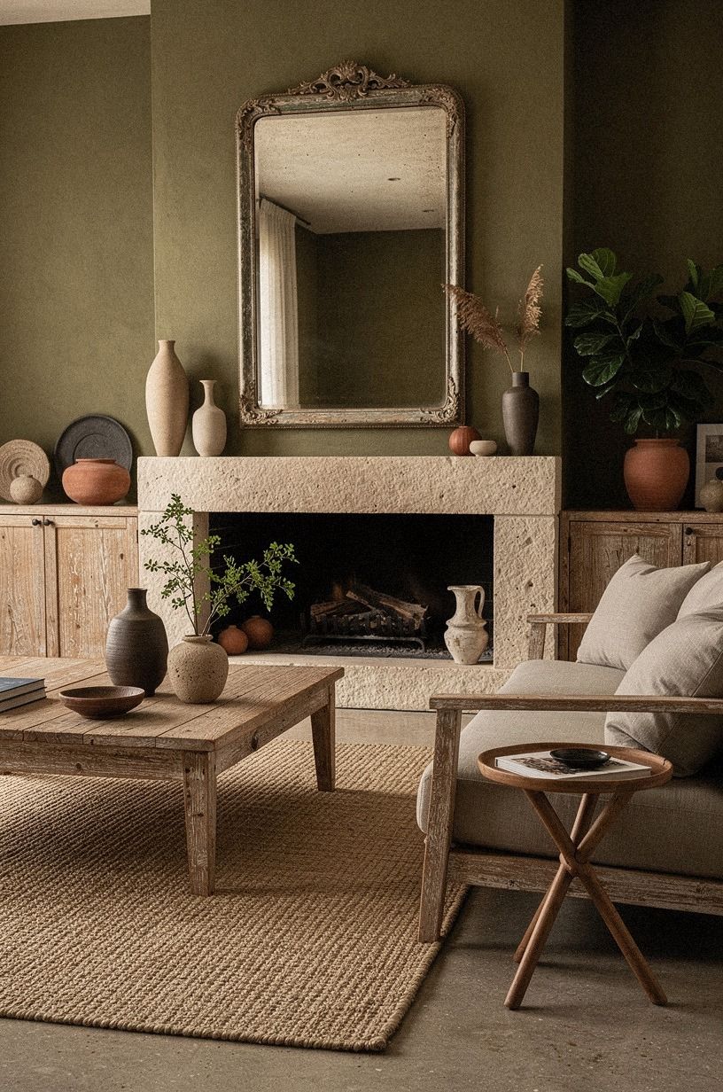 Float a Vintage Mirror Above the Fire