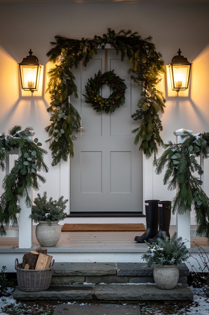 Pair Warm Lantern Light With Deep Green Paint