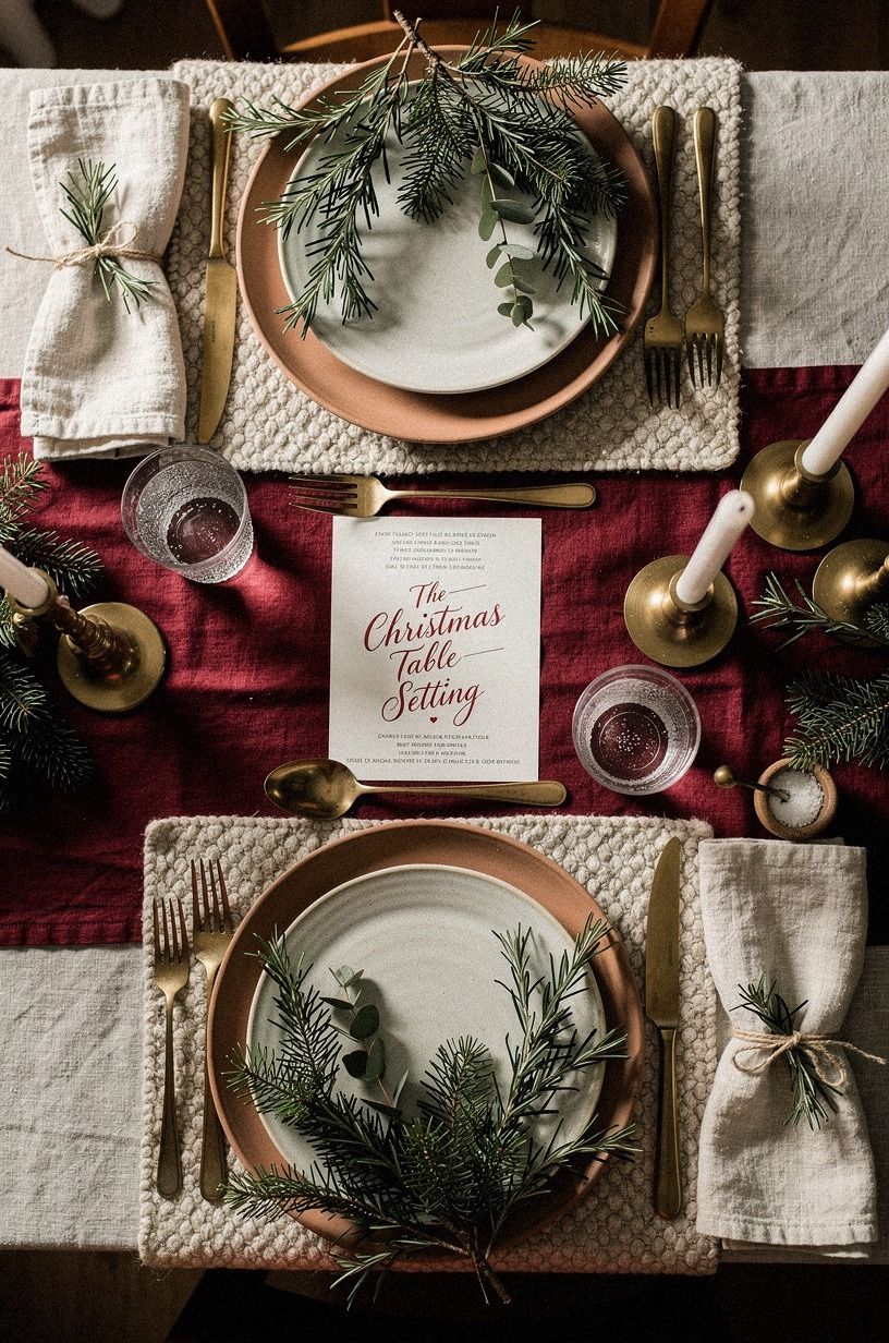 Anchor the Christmas Plates With Greenery